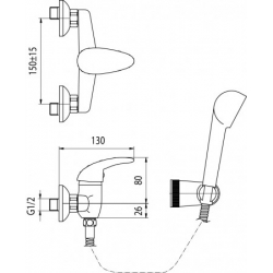 Bateria natryskowa Valvex GALEO chrom 2441050